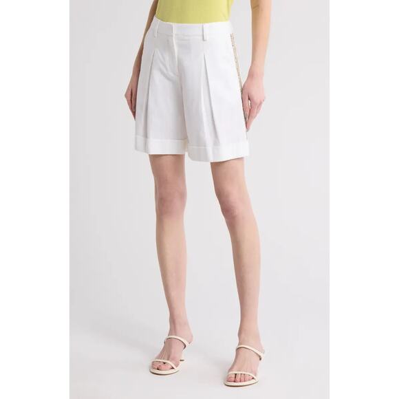 TWP Embellished High Waist Shorts In White Sz 4 - Picture 2 of 9